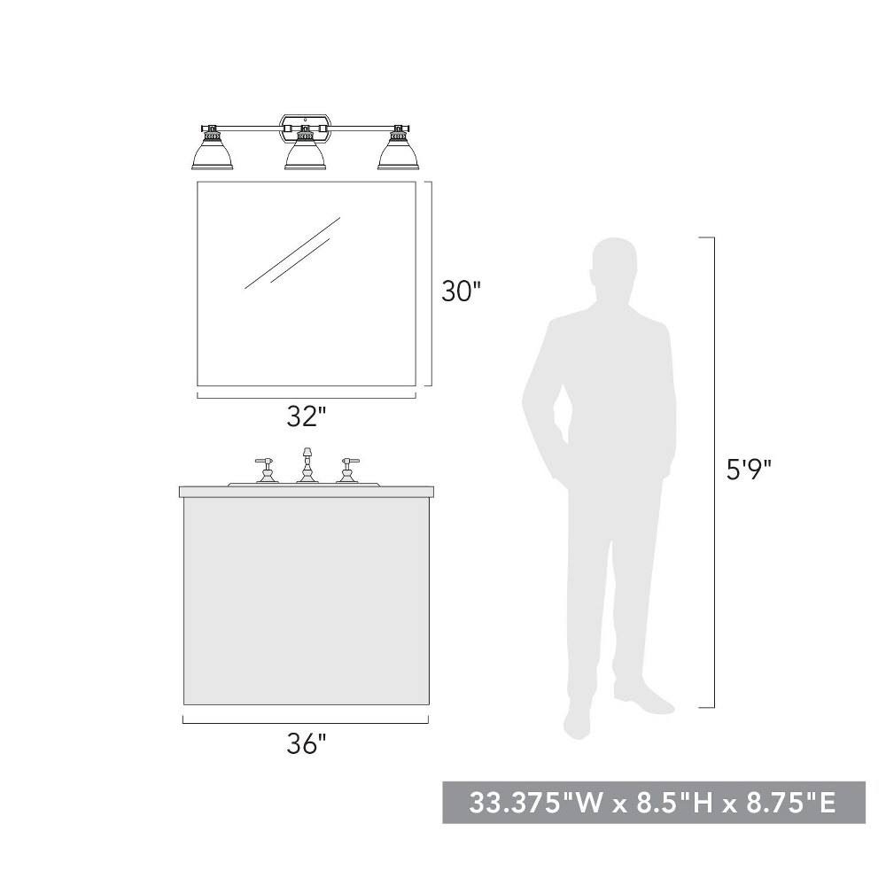Chrome 3 Light Bath Vanity A336026