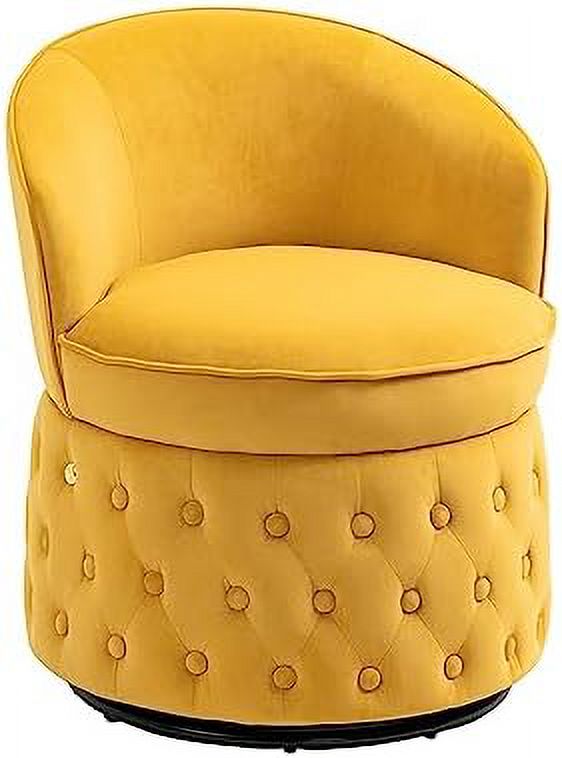 Fluffy Velvet Swivel Barrel Chair with Gold Base M910658