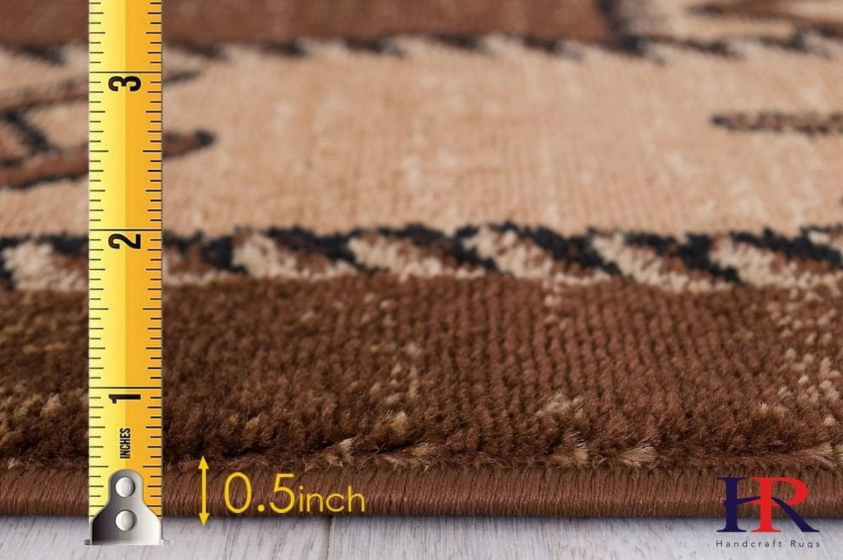 Chocolate Brown/Beige Cabin Area Rug W262162