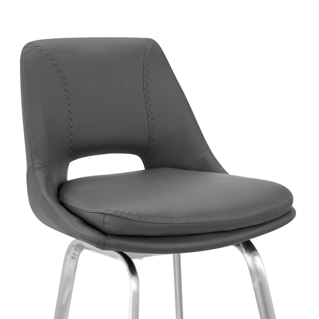 Gray/Steel Swivel Counter Stool I328515