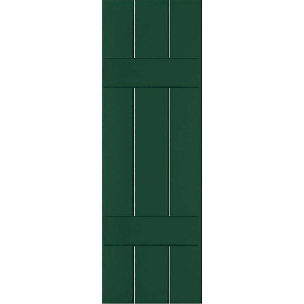 2-Pack 12-in W x 57-in H Chrome Green Board and Batten Wood Exterior Shutters D9791