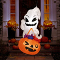 Halloween Inflatable Decor, Ghost Holding Trick Or Treat Bag P191216