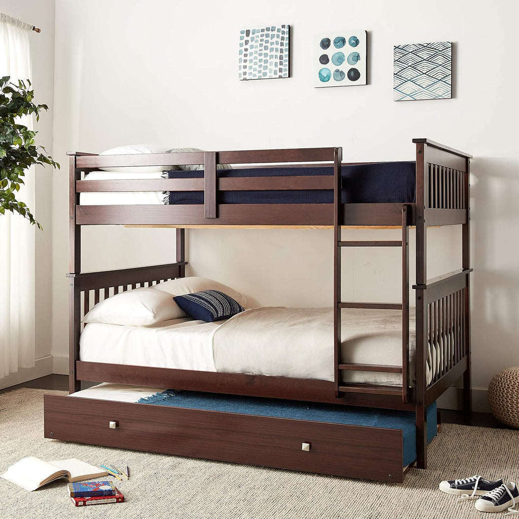 Dark Cappuccino Full/Full/Twin Bunk Bed with Trundle Z87202