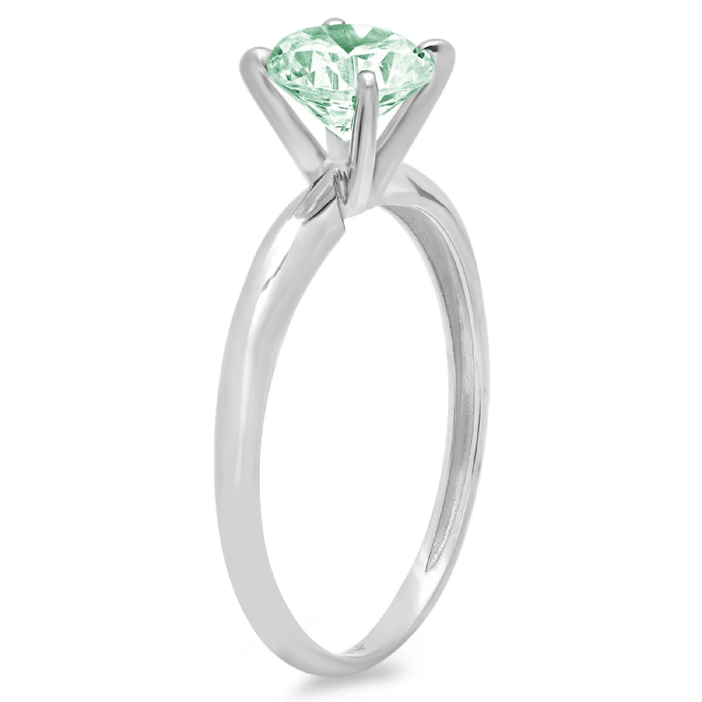 18k White Gold Solitaire Ring W93502