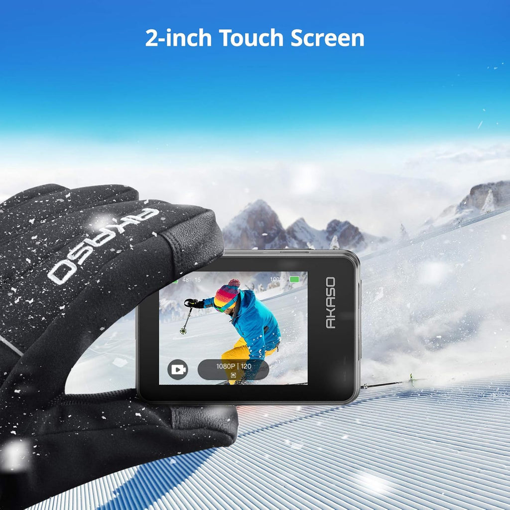 4K30FPS 20MP WiFi Action Camera with Touch Screen IPX8 Waterproof Camera EIS 2.0 External Mic with 2X 1350mAh Batteries Z450