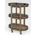 3-Tier Oval Wood Display Cart L25102