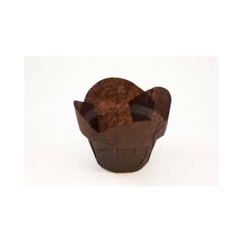 Brown Tulip Baking Cup, 1500, Bottom Diameter 2 inch, Height 2 to 2.88 inch X5329