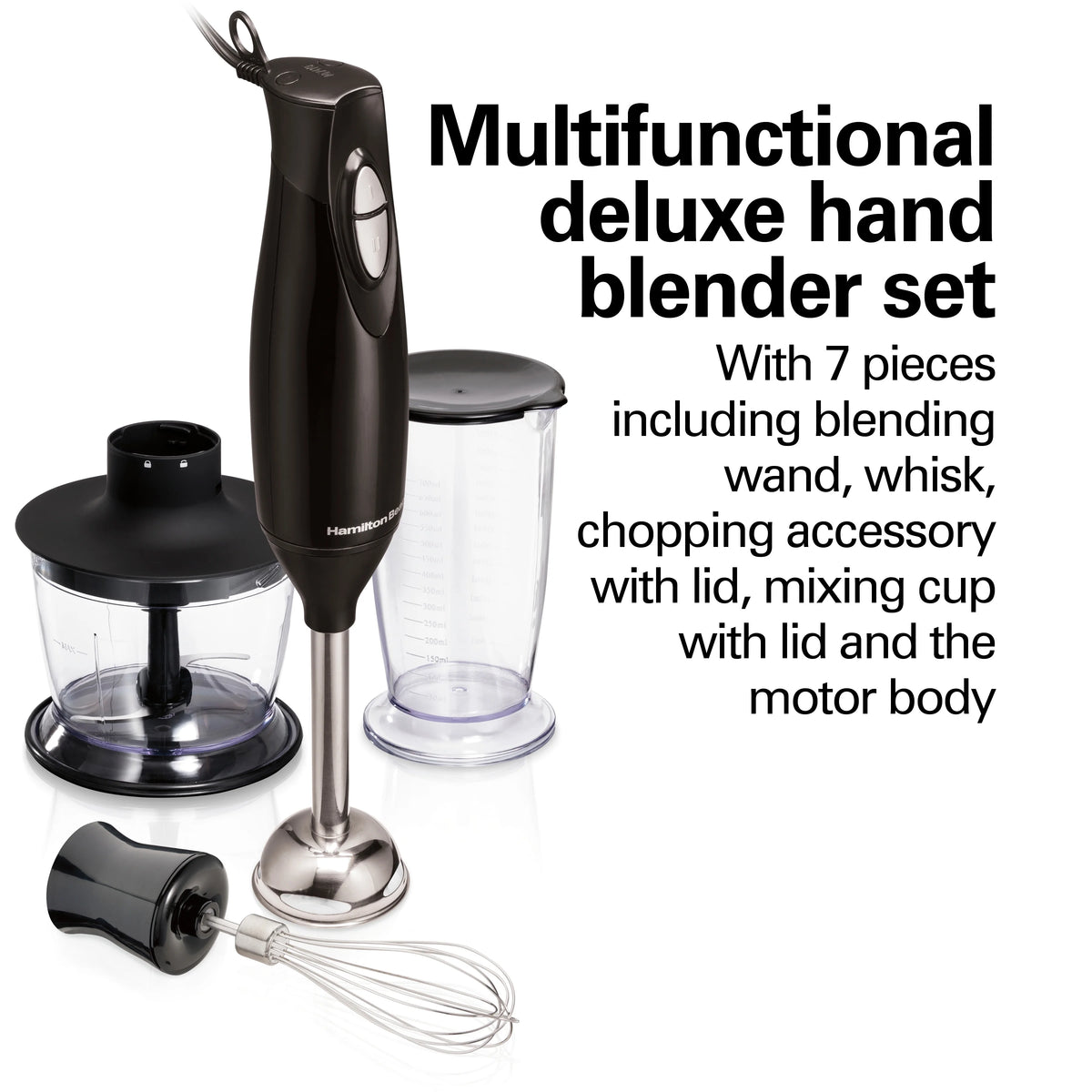 7 Piece Hand Blender Set, Black T483