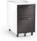 White/Charcoal Stained Ash Mobile File Pedestal Cabinet K65986