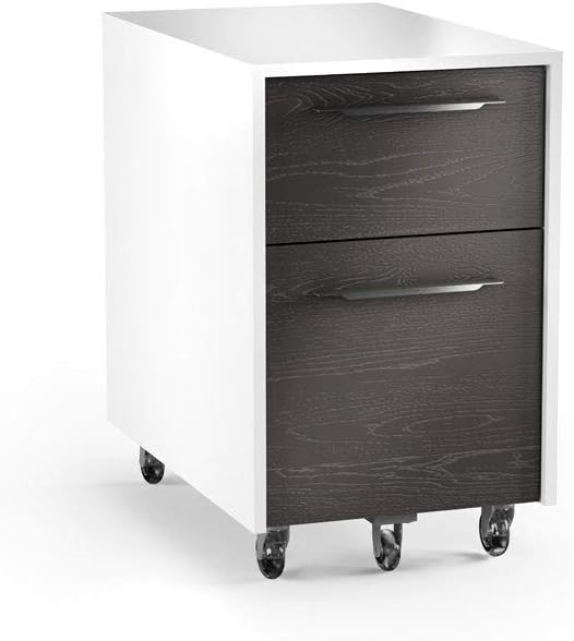 White/Charcoal Stained Ash Mobile File Pedestal Cabinet K65986