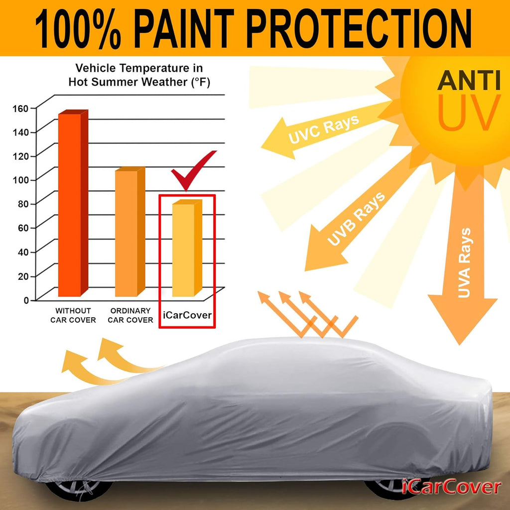 Full Car Cover Waterproof All Weather Custom Outdoor Indoor Padded Cover with Straps U828