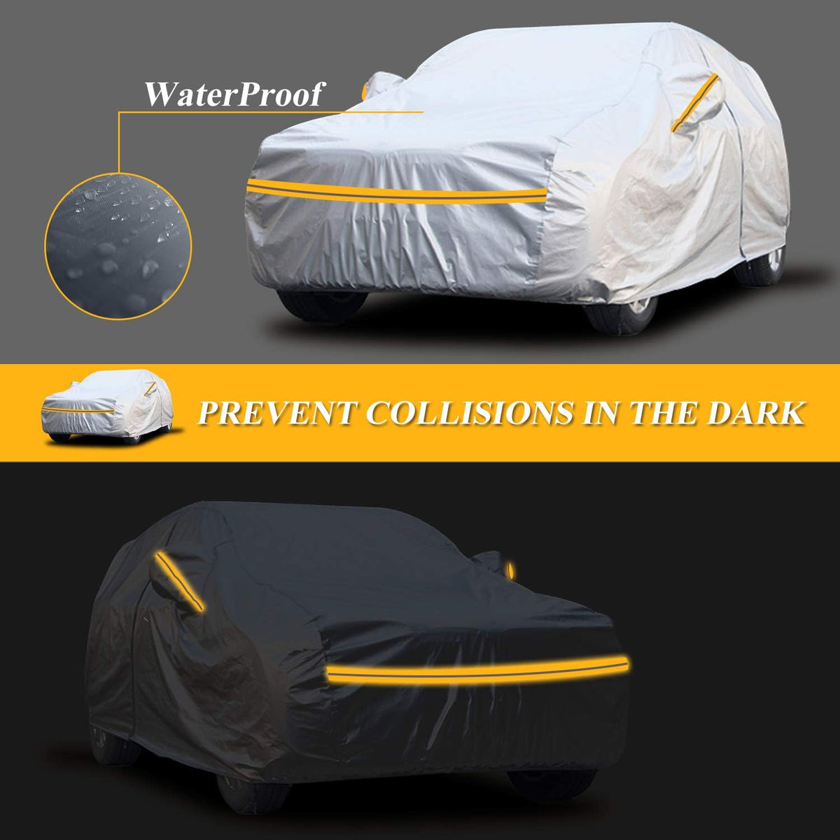 6 Layers Waterproof Car Cover with Zipper Cotton K27015