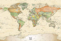 Antique Ocean Political Map Wall Mural Q940457