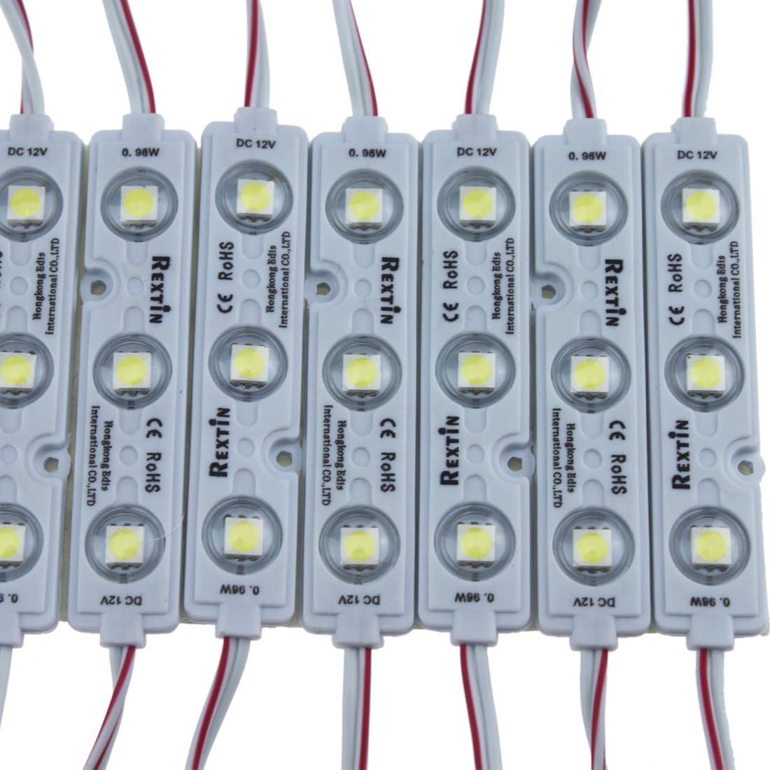 200pcs 3 LED Module White 5050 SMD Waterproof Decorative Light with Tape Adhesive Backside Pack of 2 Y50663