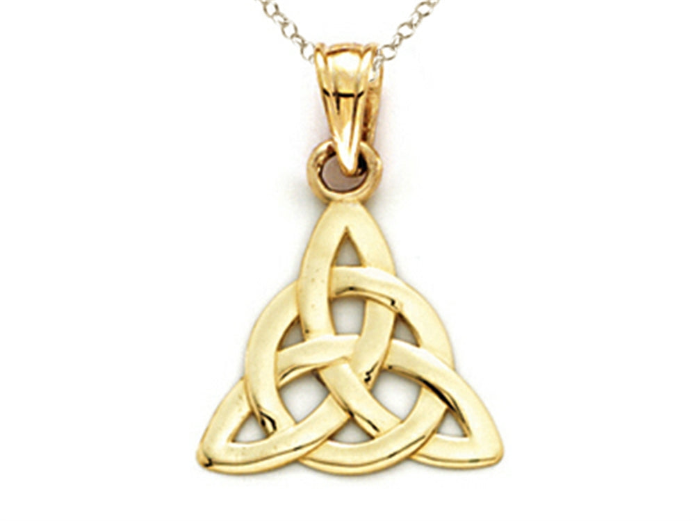 14k Yellow Gold Celtic Knot Pendant Necklace T691