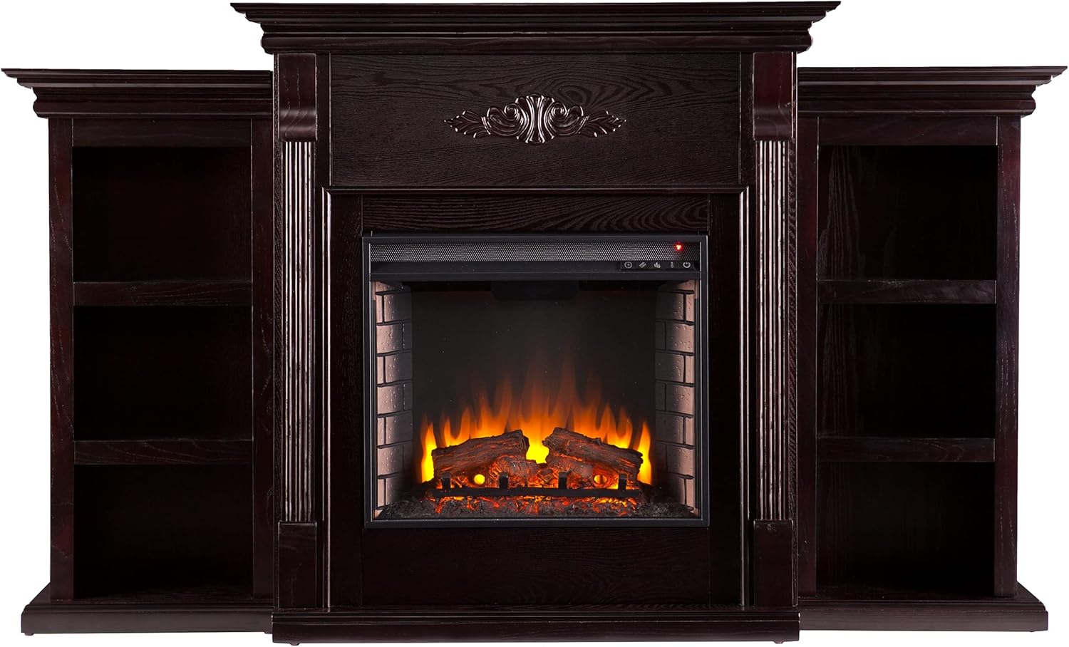 Ivory Electric Bookcase Fireplace P59491