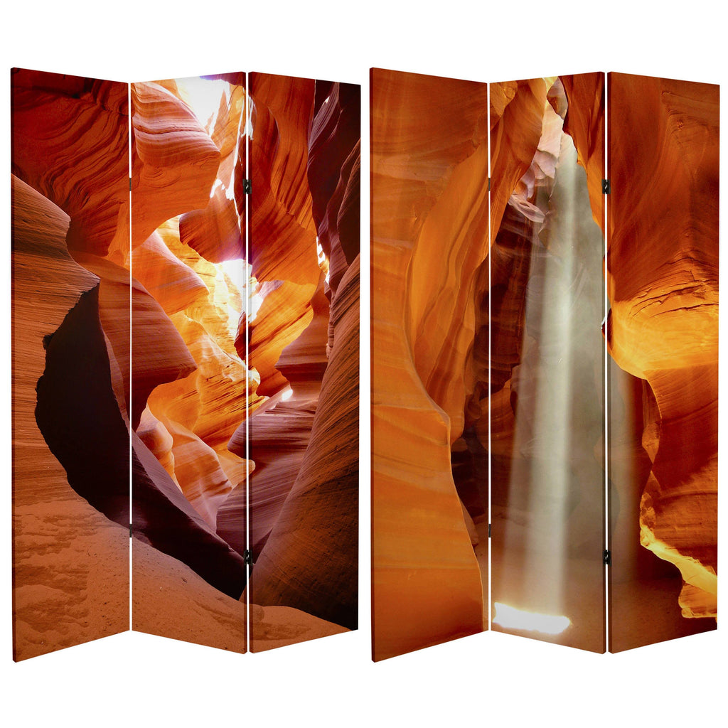 Tall Double Sided Painted Desert Canvas Room Divider Z16984