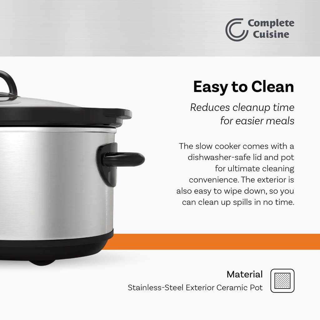 7-Quart Oval Stainless-Steel Slow Cooker Q9478