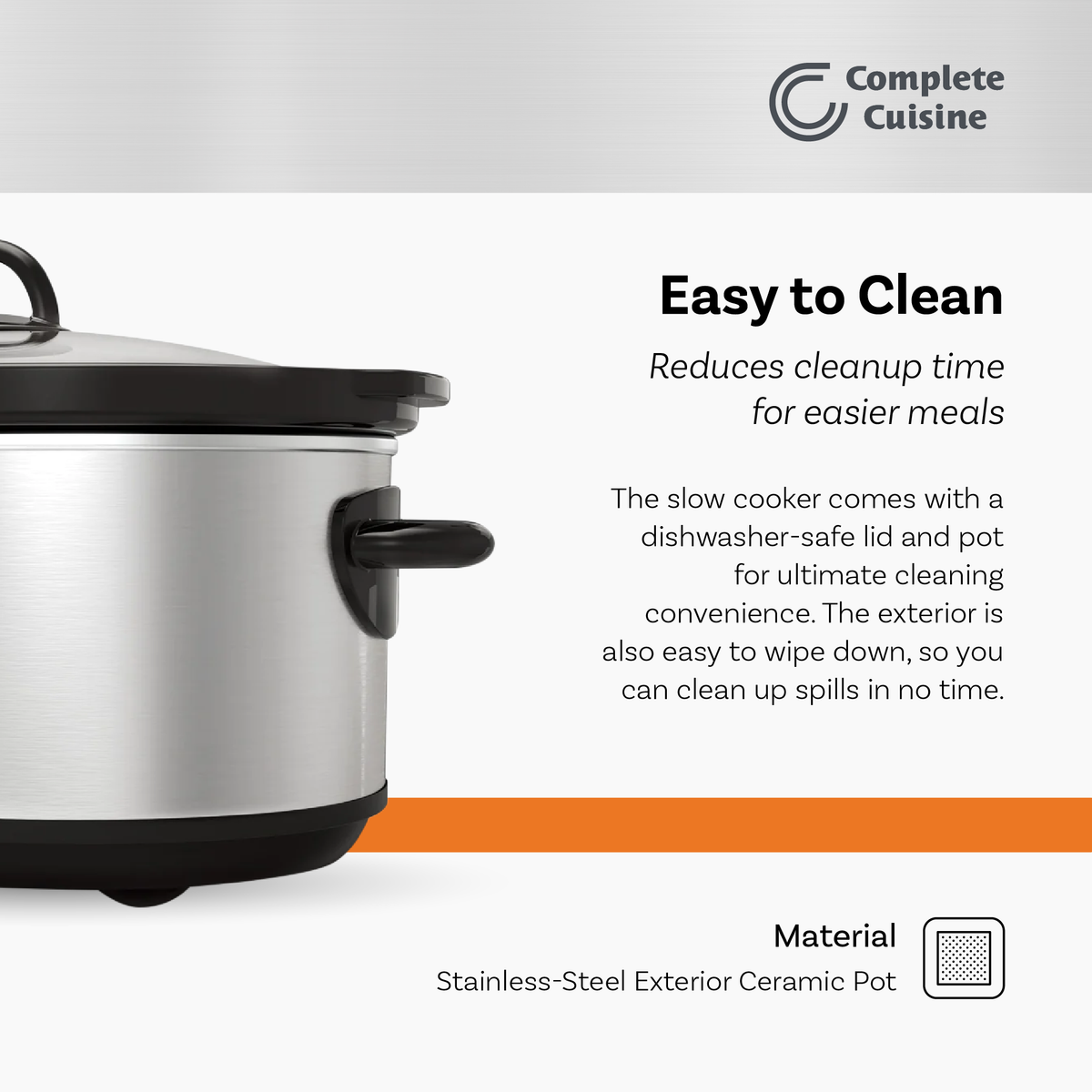 7-Quart Oval Stainless-Steel Slow Cooker Q9478