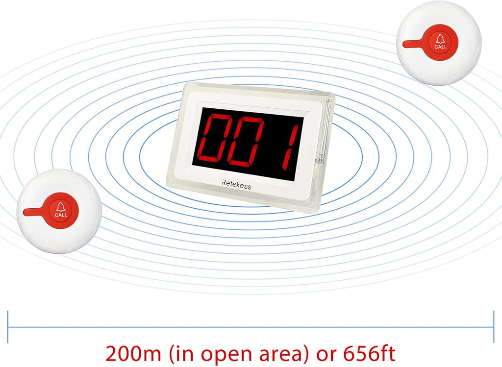 Wireless Calling System with 10 Waterproof Alert Call Button L4621