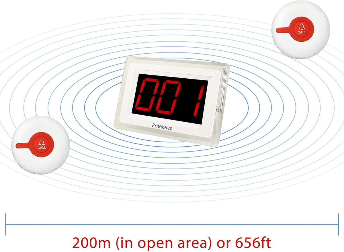 Wireless Calling System with 10 Waterproof Alert Call Button L4621