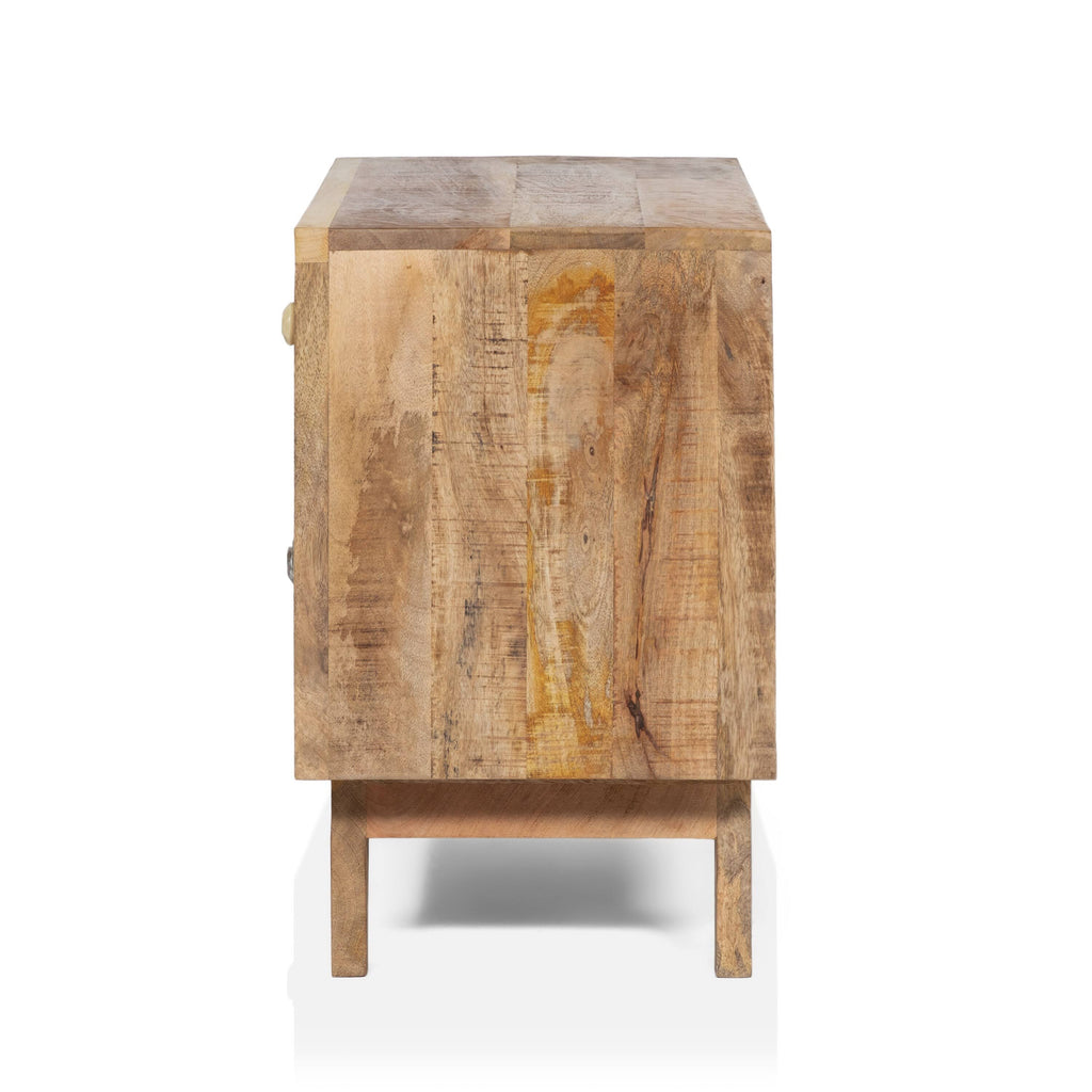 Solid Wood Nightstand (Set of 2) - Weathered Light Natural Tone E119