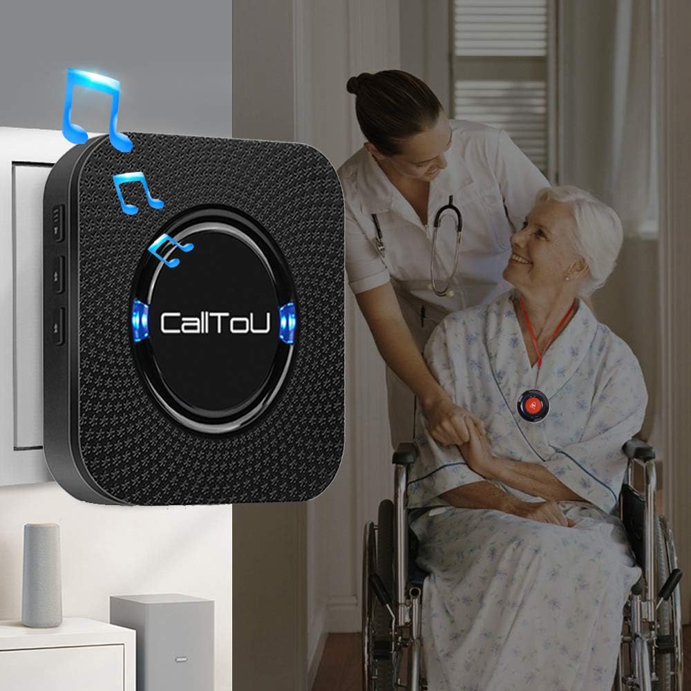 Wireless Nurse Alert System with 1 Portable Receiver + 3 SOS Waterproof Buttons O441258