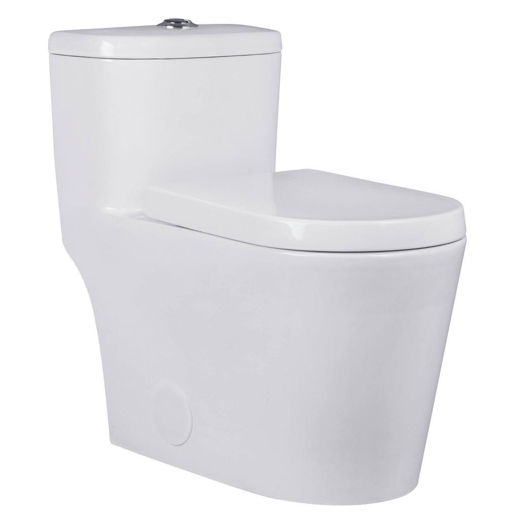 White One-Piece Elongated Toilet O797