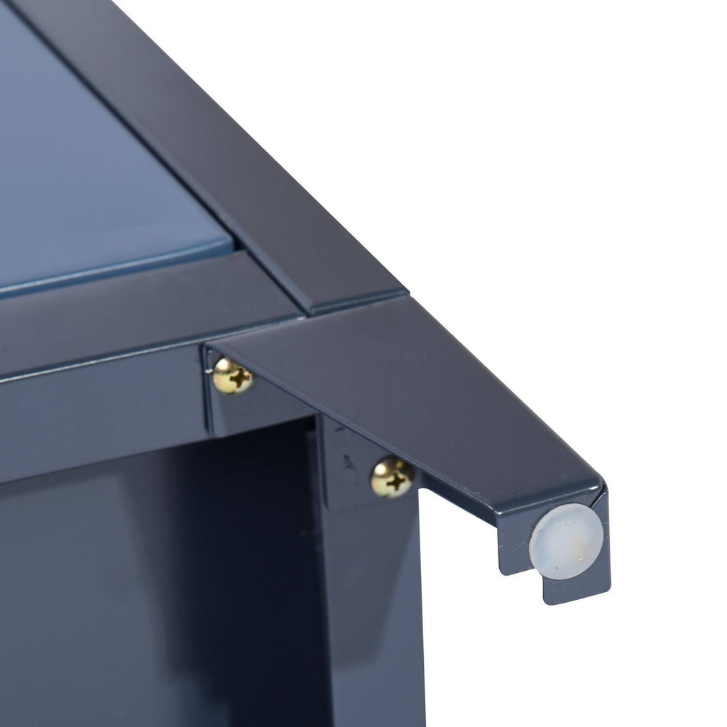 Blue Metal Locker End Table Storage Cabinet N275805
