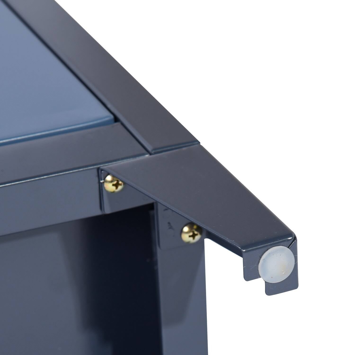 Blue Metal Locker End Table Storage Cabinet N275805