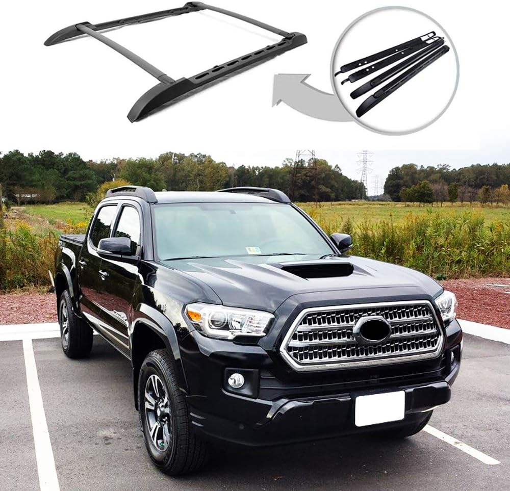 Black Roof Rack Rails Cross Bars for Toyota Tacoma Double Cab K1122