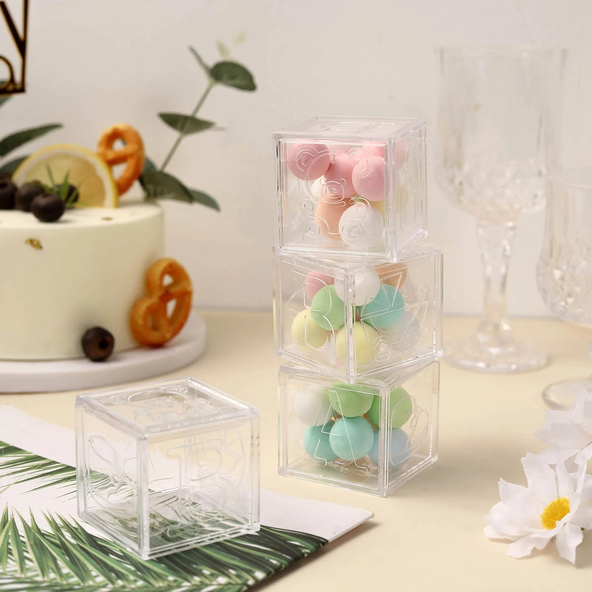 2" Clear Fillable Baby Blocks - 12/pk Q296
