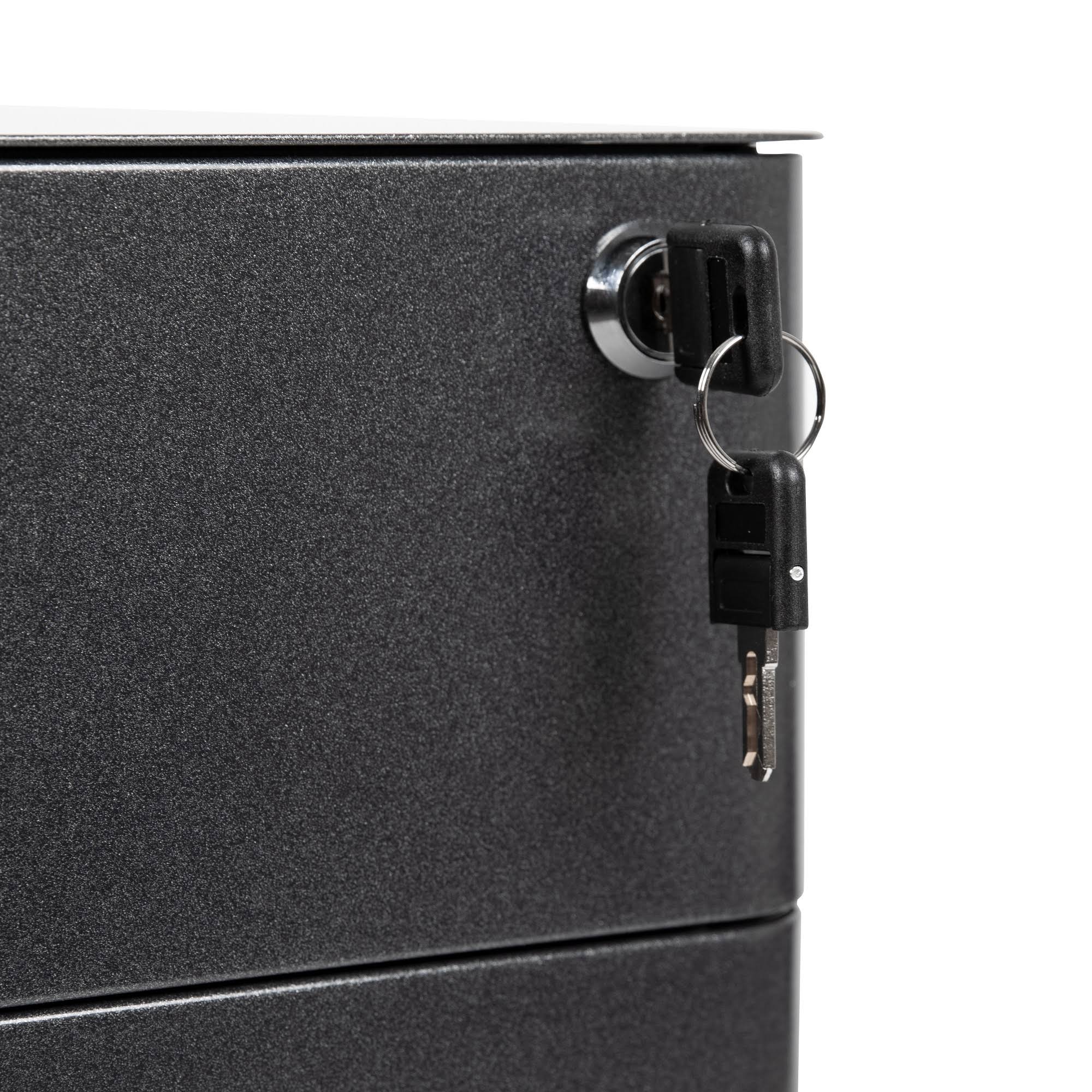 Black 3-Drawer Mobile Locking Filing Cabinet T382471