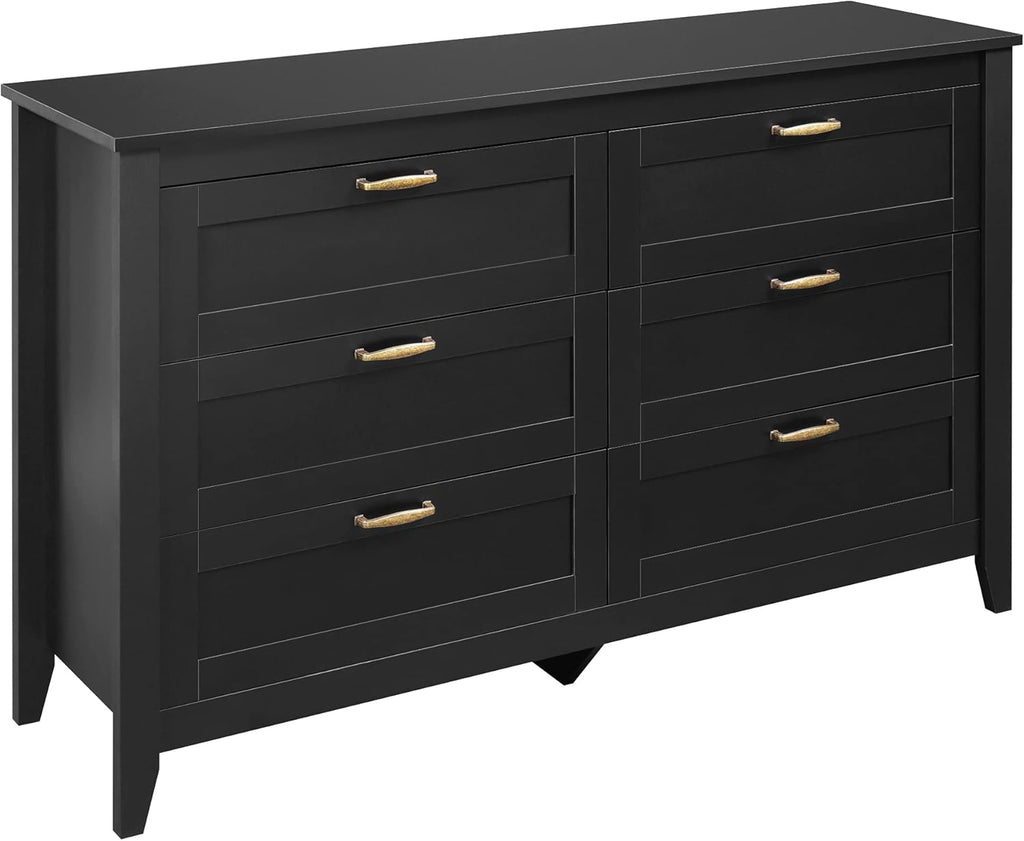 6 Drawer Retro Wood Dresser with Metal Handle Y897
