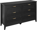 6 Drawer Retro Wood Dresser with Metal Handle Y897
