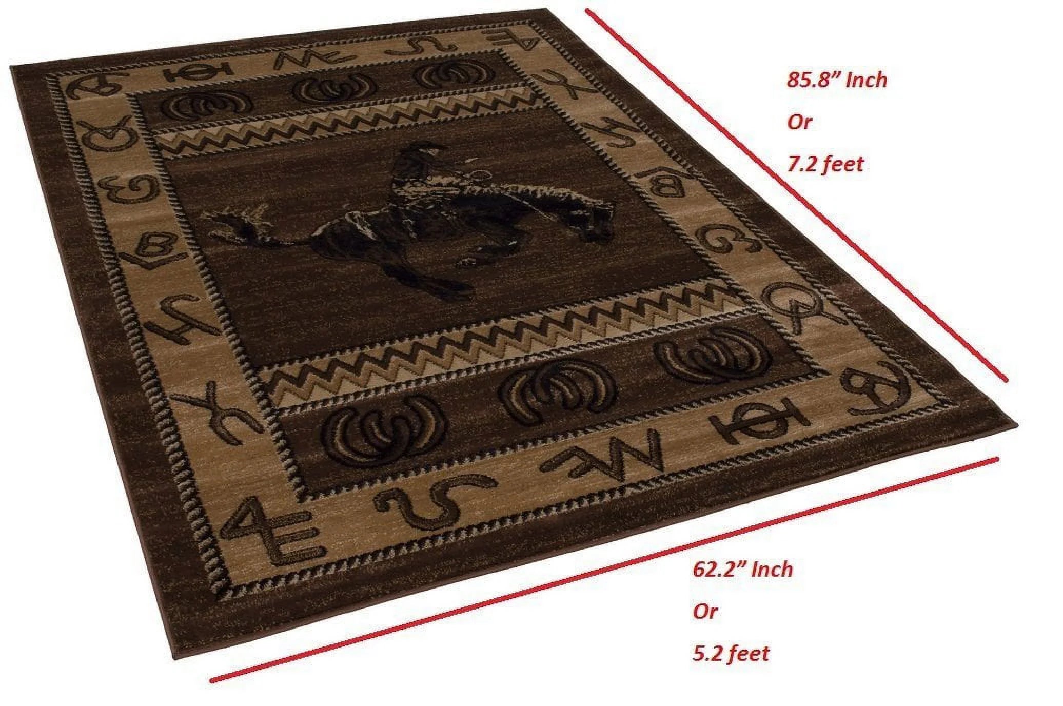 Chocolate Brown/Beige Cabin Area Rug W262162