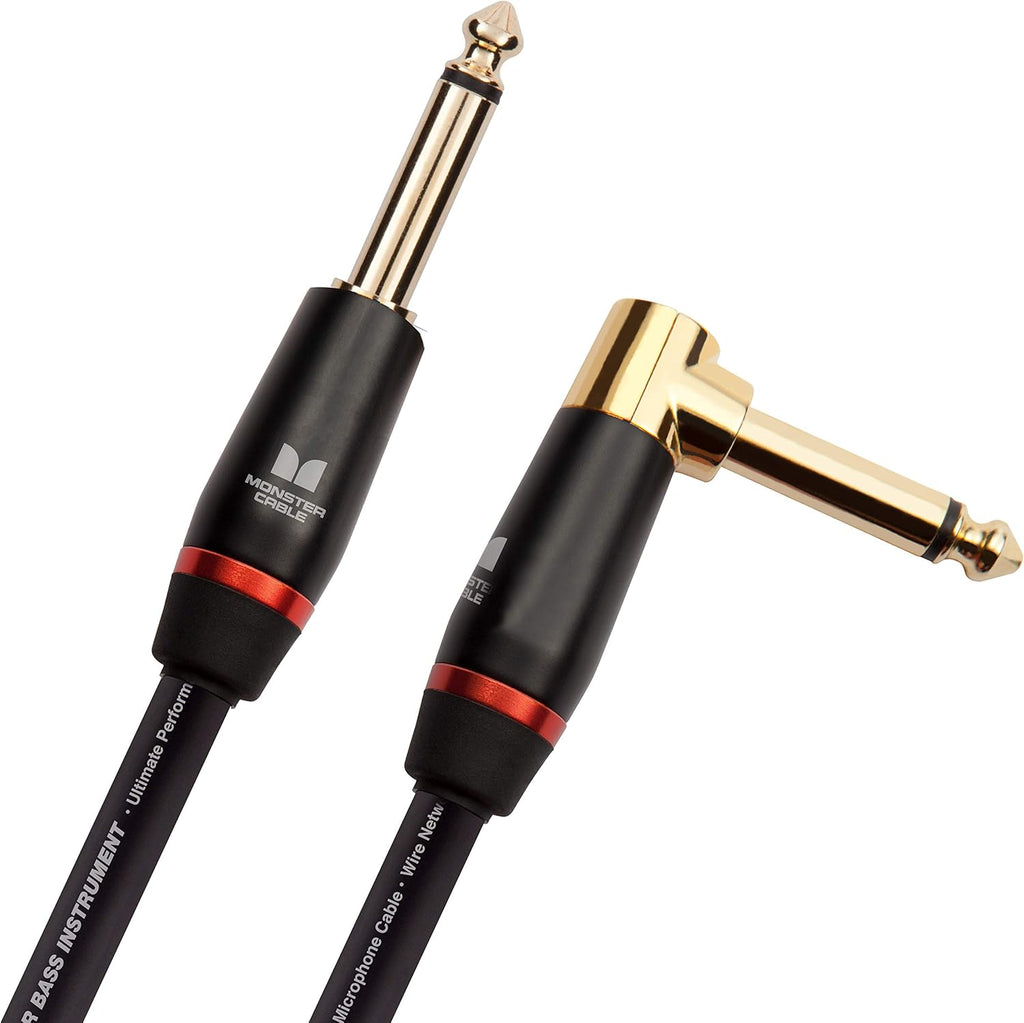 12 ft Right Angle to Straight Bass Instrument Cable Pack of 2 C92552