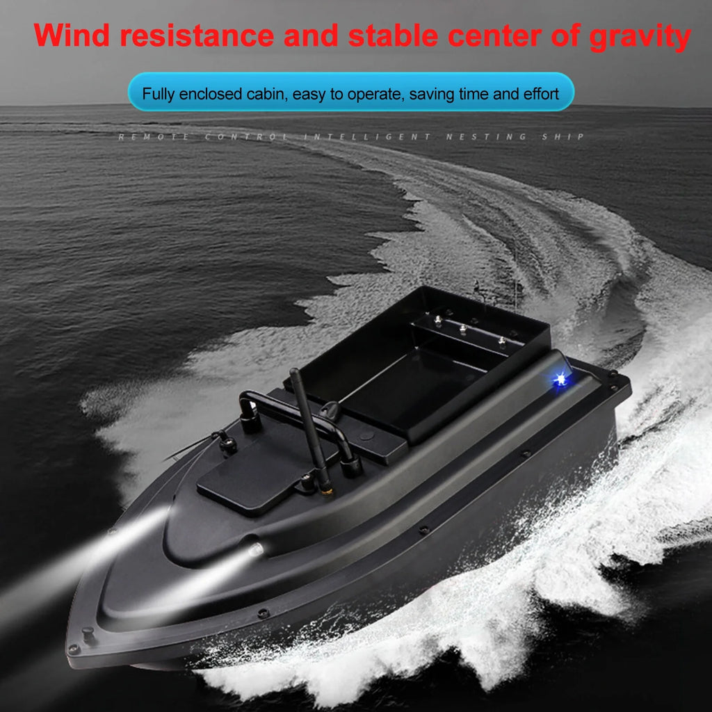 RC Fishing Bait Boat with Fish Finder, 0.75kg Loading, 500M Remote Control, Double Motor, Night Light, 12000mah Battery F56952