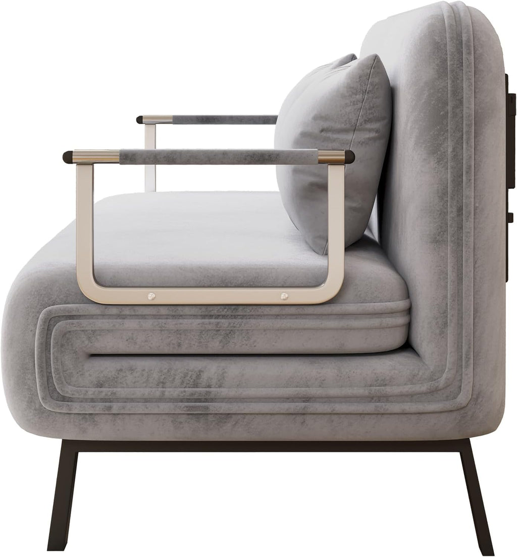 Folding Chair Bed Convertible Sleeper Sofa with Adjustable Backrest and Pillow F6702