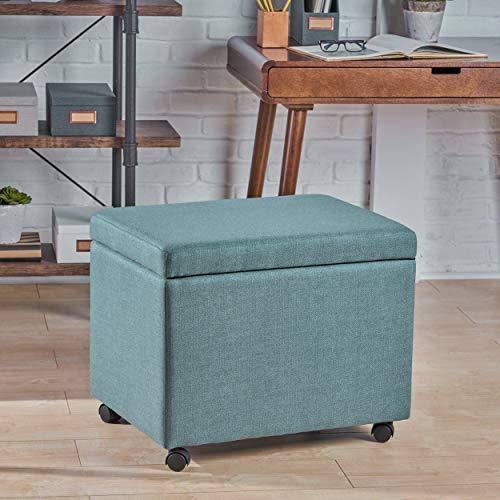 Blue Fabric File Storage Ottoman J427487