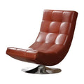Mahogany Faux Leather Accent Chair U53347