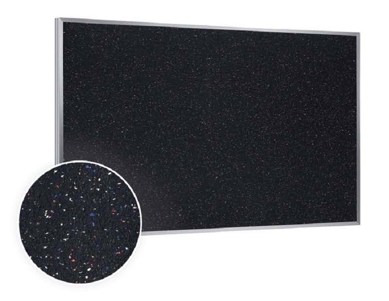 Black Aluminum Frame Recycled Rubber Bulletin Board K228
