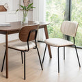 Faux Leather Walnut Dining Chairs with Ergonomic Backrest Upholstered Seat F9911