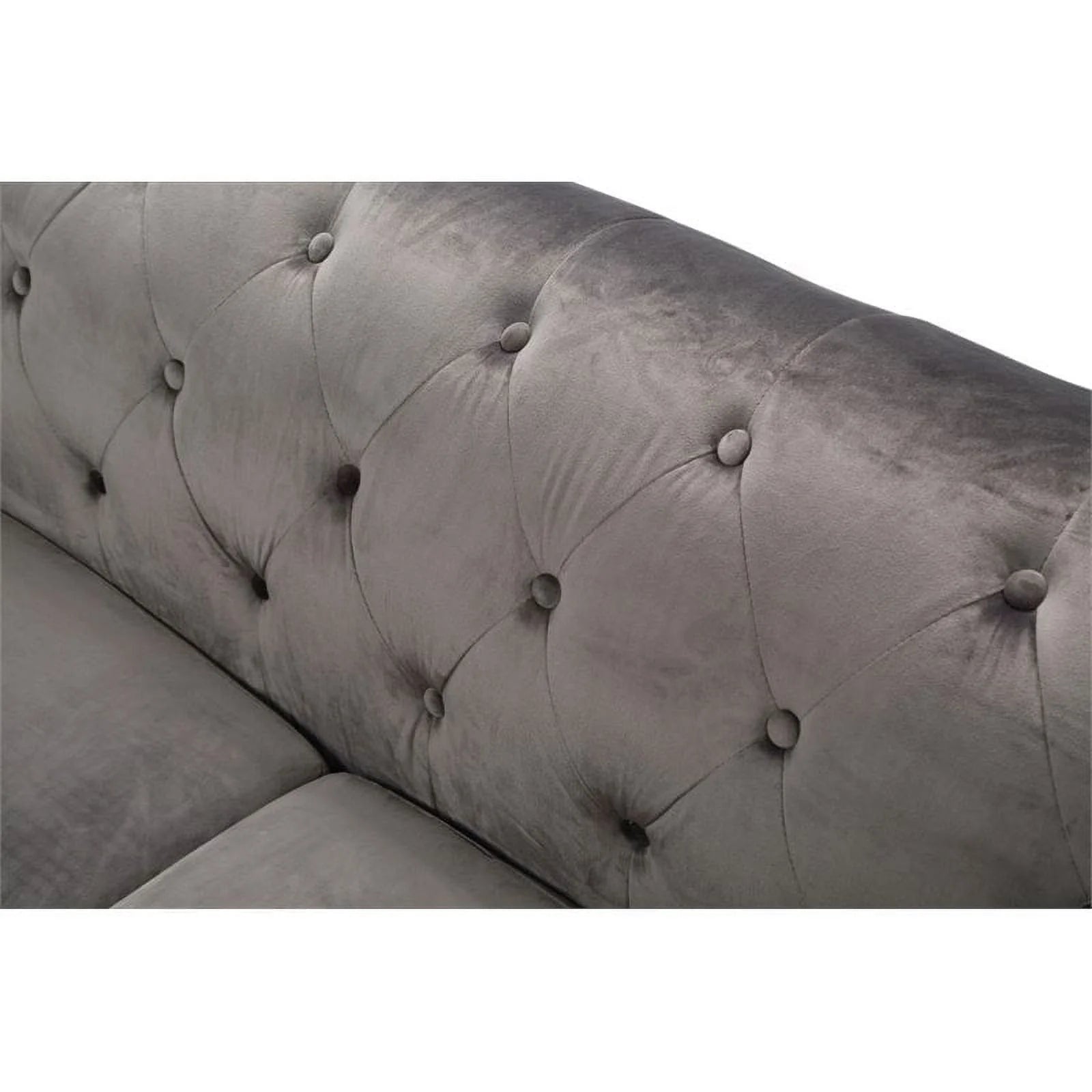 Dark Gray Velvet Sofa and Loveseat 2-Piece Set N840701