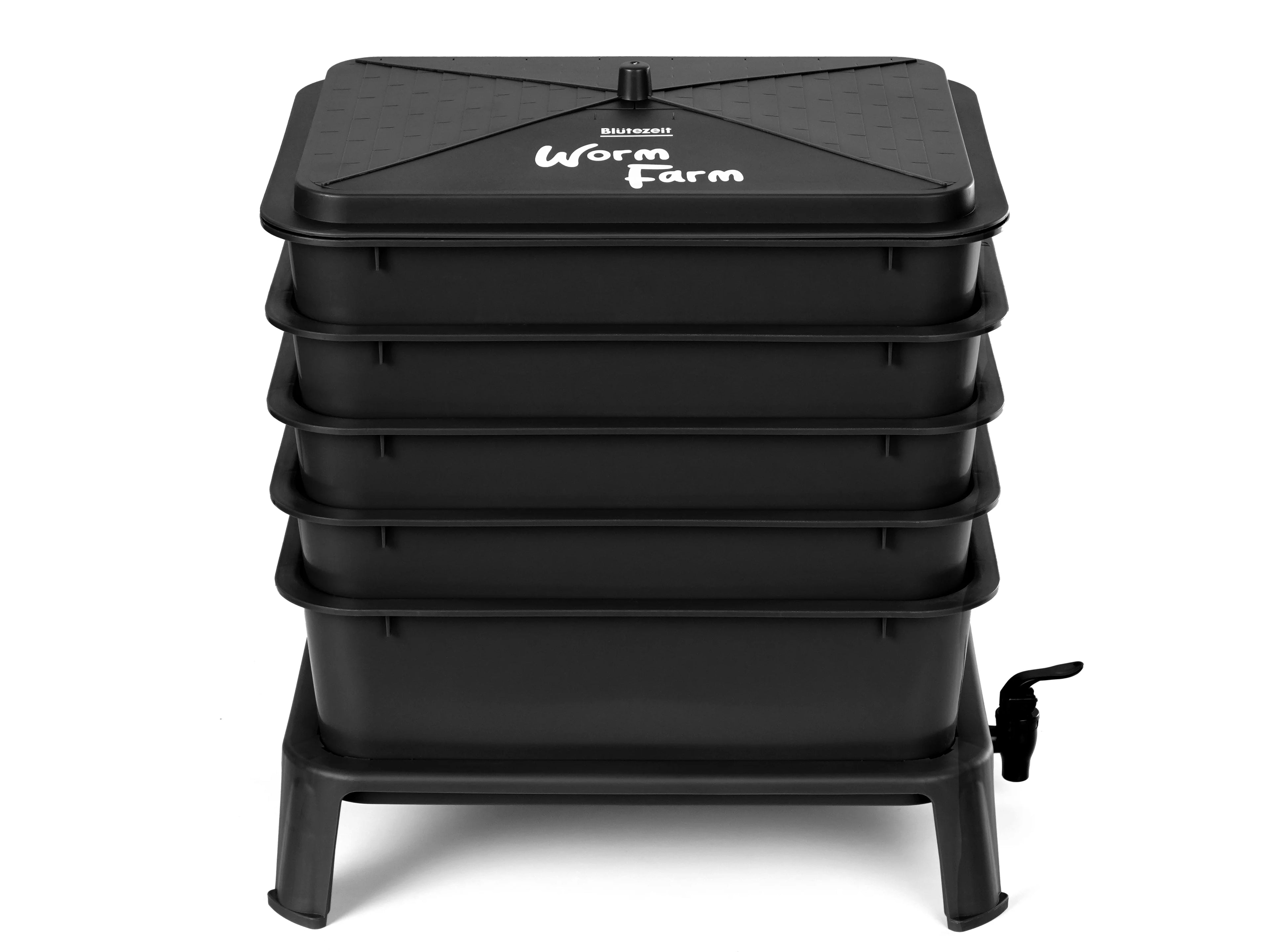 Worm Composter 5-Tray Compost Bin Worm Farm with Complete Kits (Black) A512386