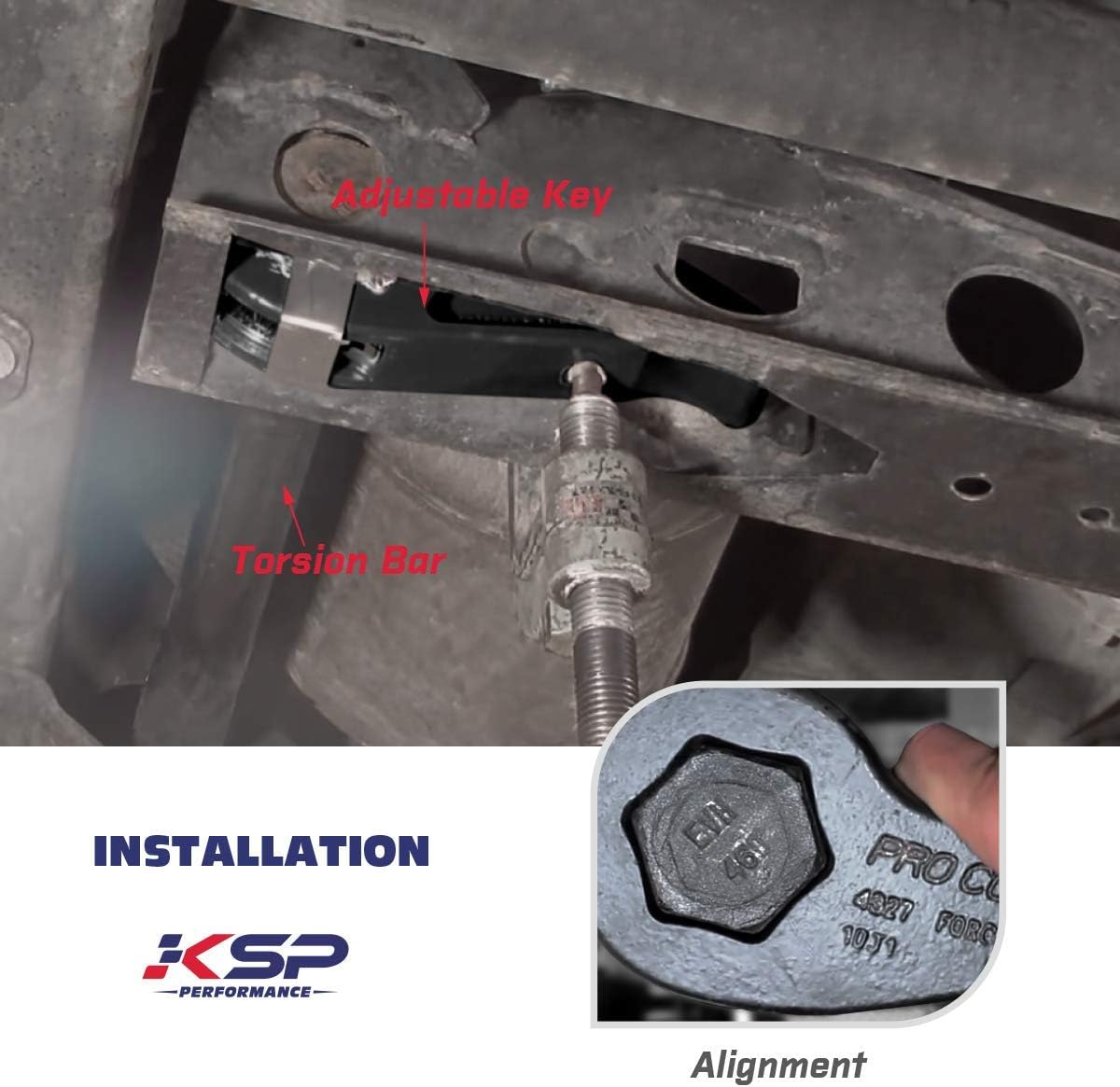 Forged Torsion Bar Key, Adjustable 1"-3" Truck Front Suspension Level, 4WD 8 Lug Pack of 2 W9378