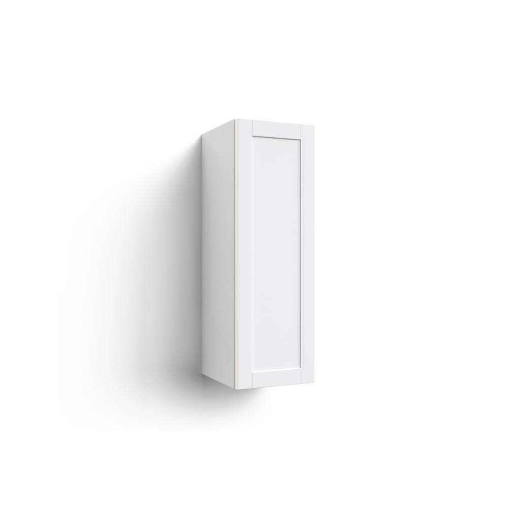 White Shaker Single Door Wall Cabinet 12 in. W x 13.8 in. D x 36.5 in. H G523114