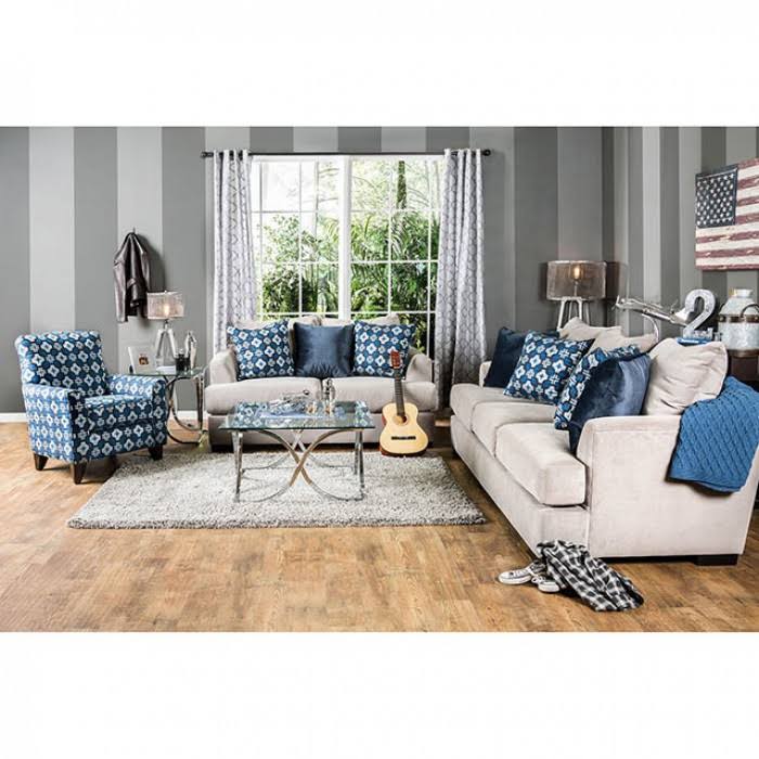 Blue Geometric Pattern Chair K926