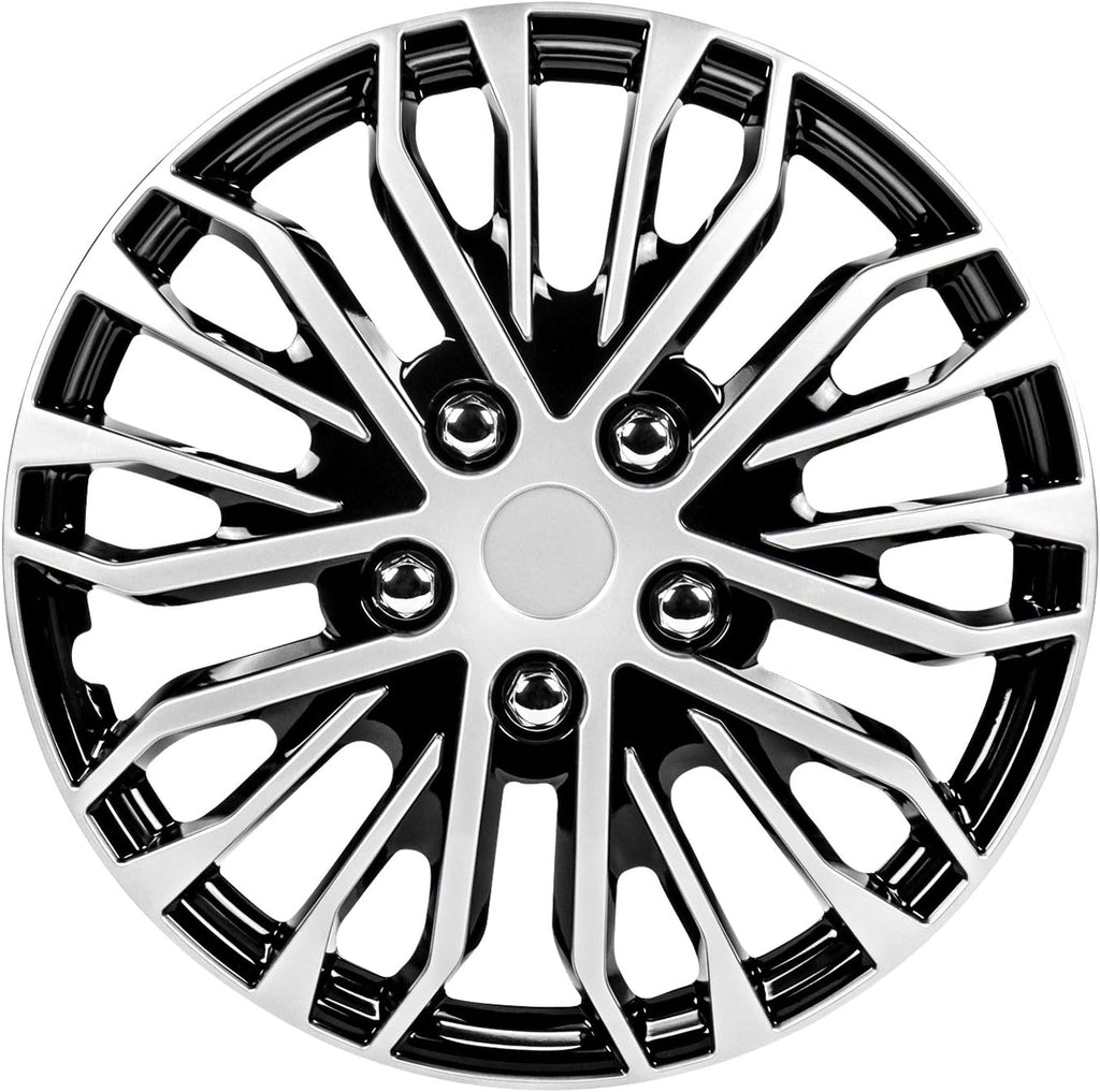 17 Inch Black and Silver Universal Wheel Covers, Set of 4 C1194