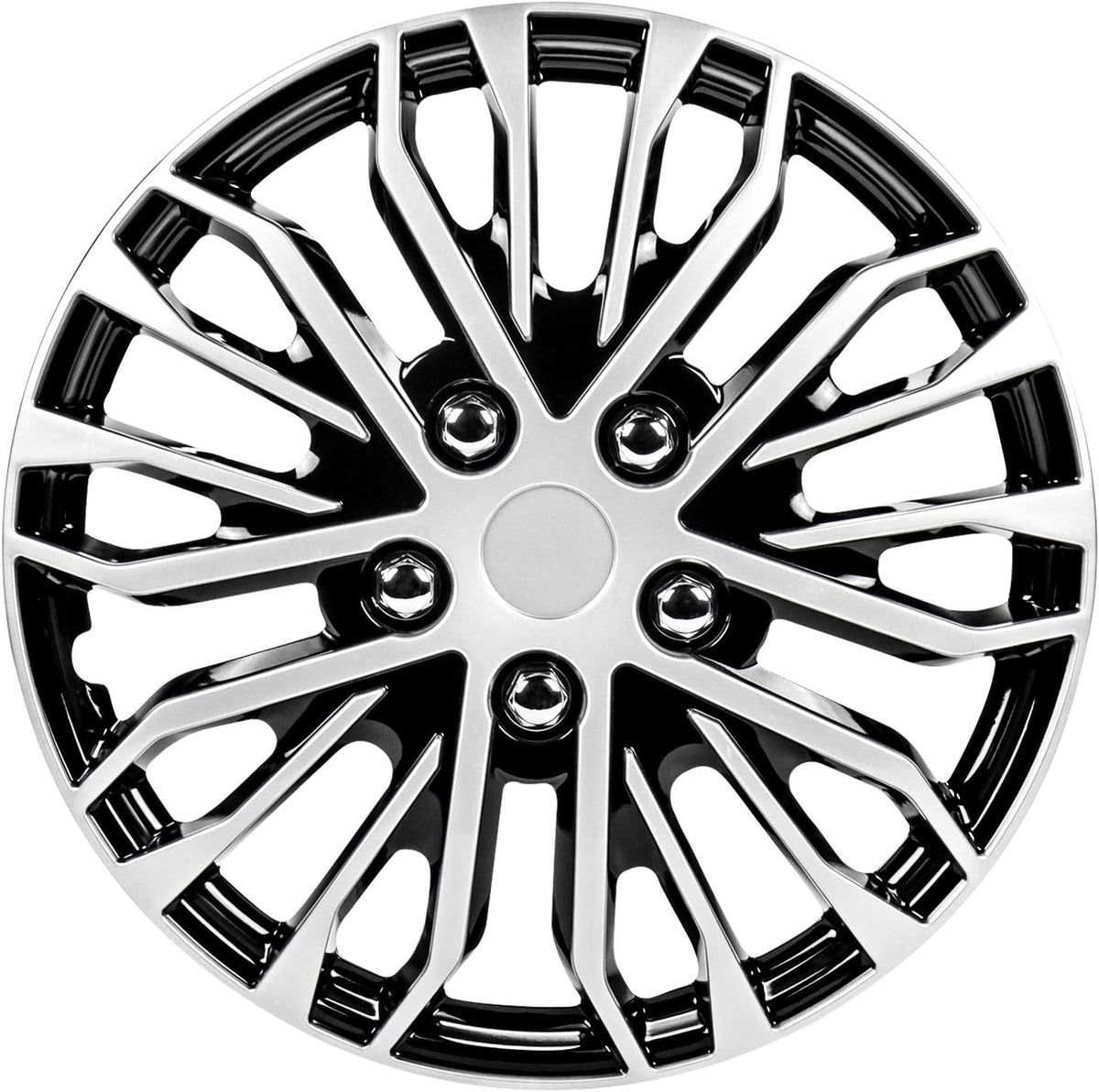 17 Inch Black and Silver Universal Wheel Covers, Set of 4 C1194